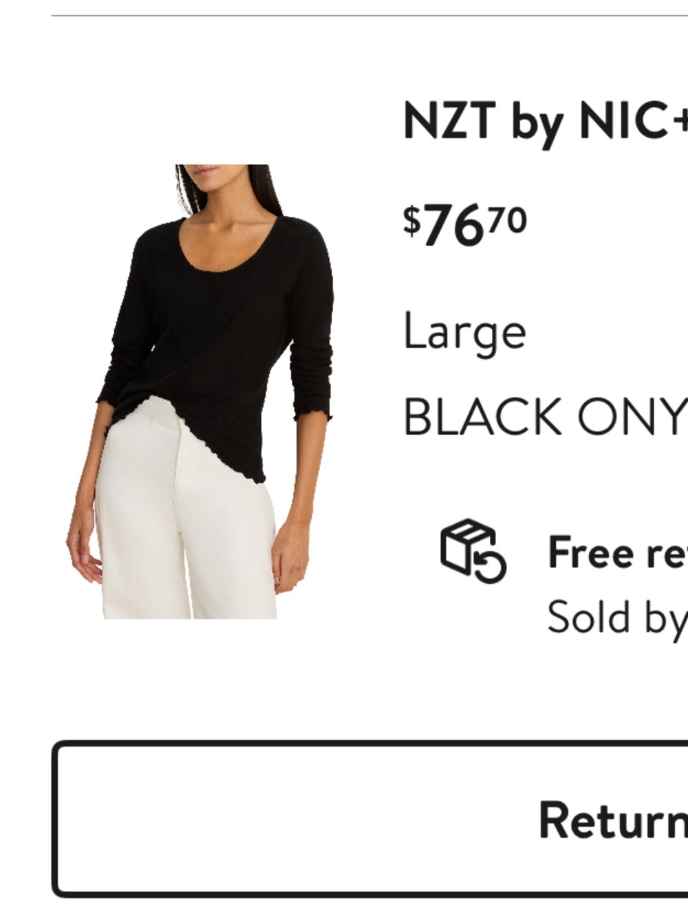 NIC+ZOE Black Scoop-Neck Lightweight Knit Top